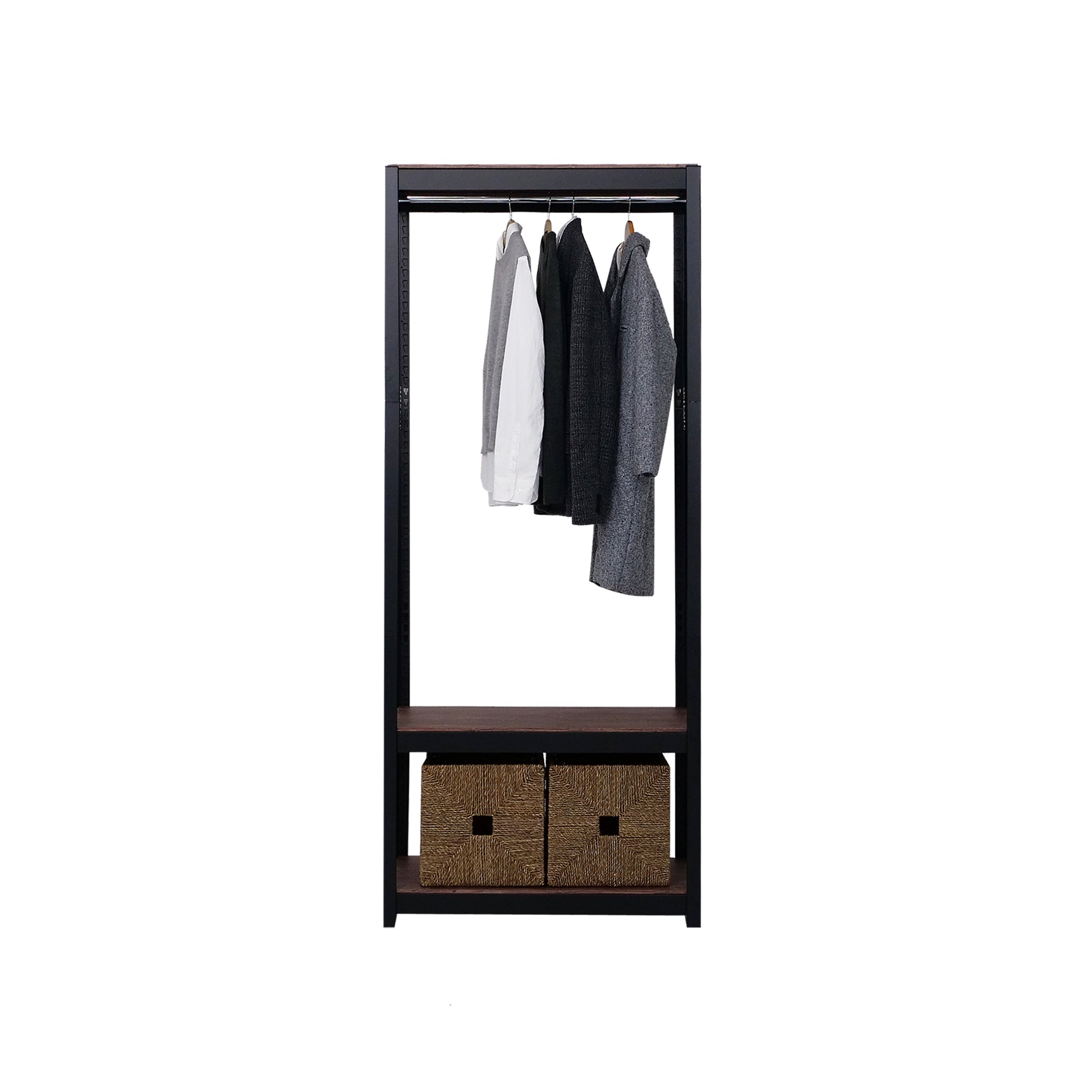 The Classic Clothing Rack with Shelf in BLACK