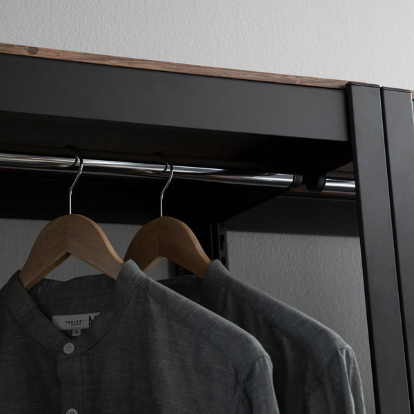 The Classic Clothing Rack with Shelf in Black - 2 Sets
