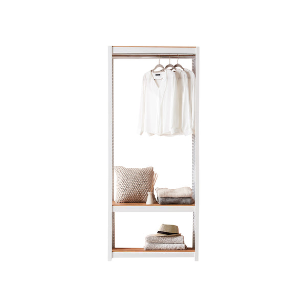 The Classic Clothing Rack with Shelf in White