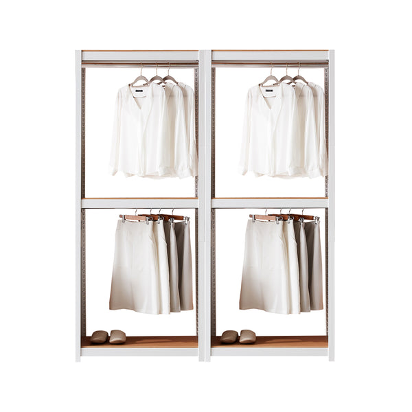The Classic Two Tier Clothing Rack in White - 2 Sets