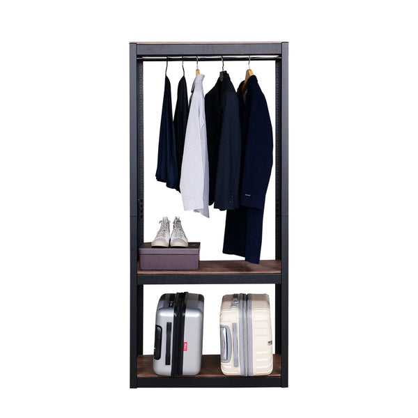 Clothing Rack + 1 Shelf in Black
