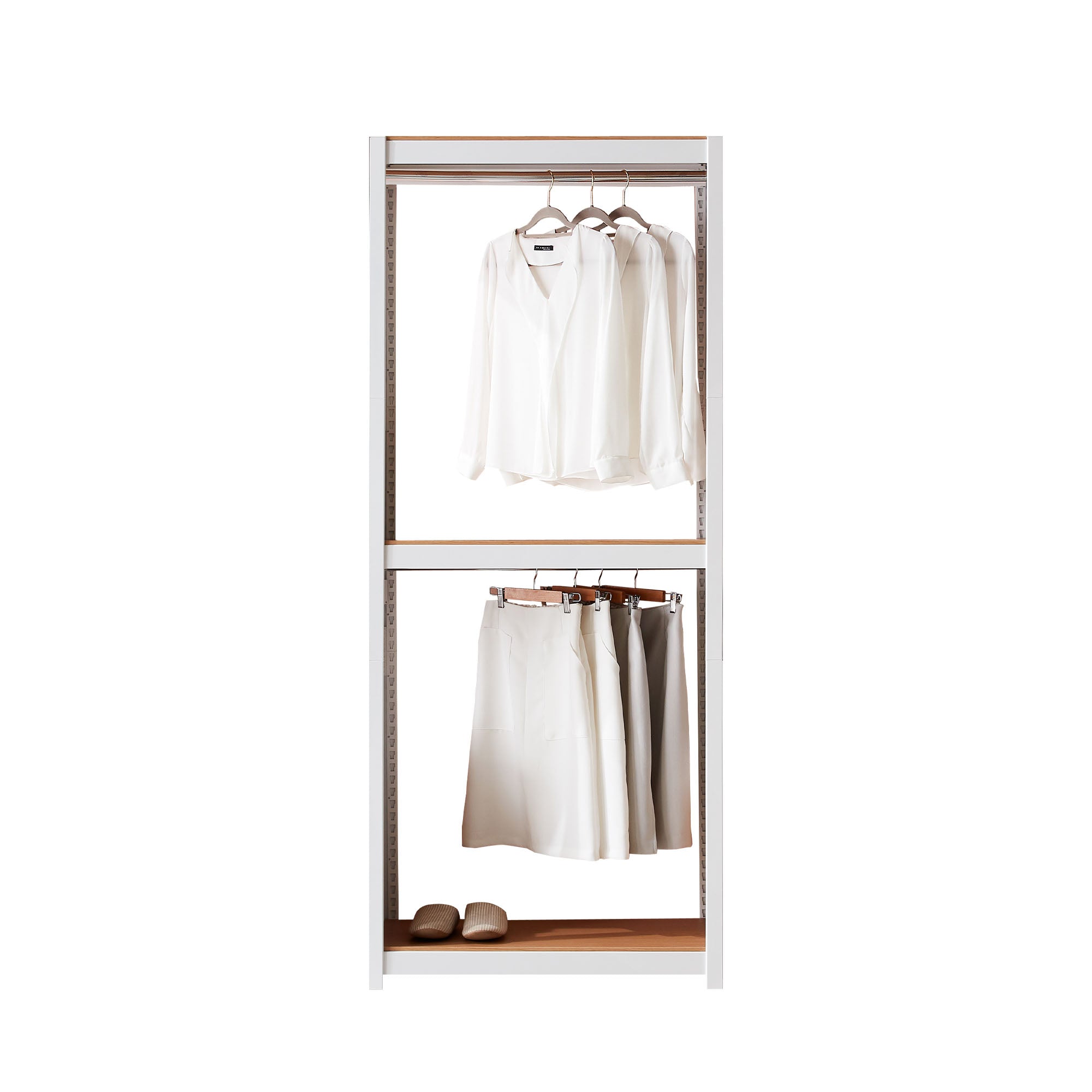 The Classic Two Tier Clothing Rack in White