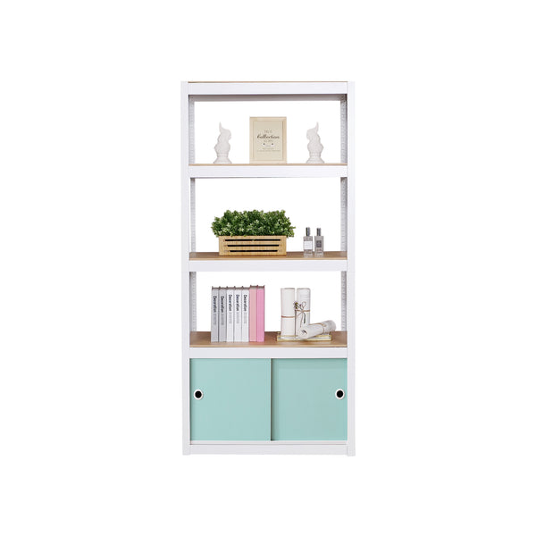 4 Shelf + 1 Door in White/Mint