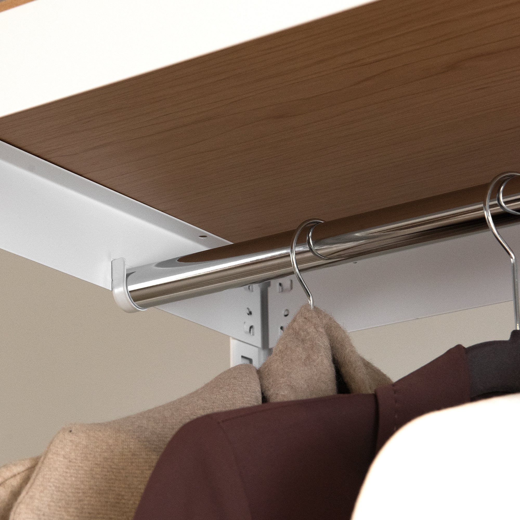 The Classic Clothing Rack with Shelf in WHITE